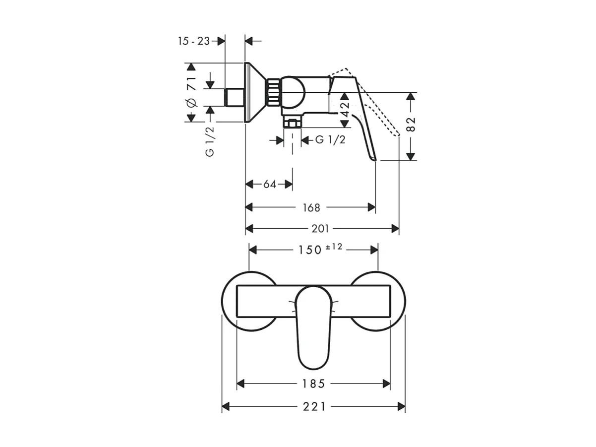 Mitigeur douche mécanique HANSGROHE Focus chromé + nettoyant Briochin