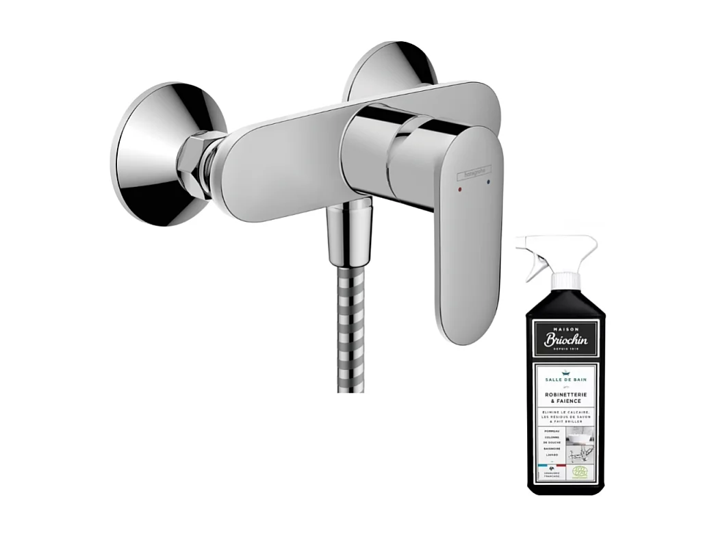 Mitigeur douche mécanique HANSGROHE Vernis Blend chromé + nettoyant Briochin