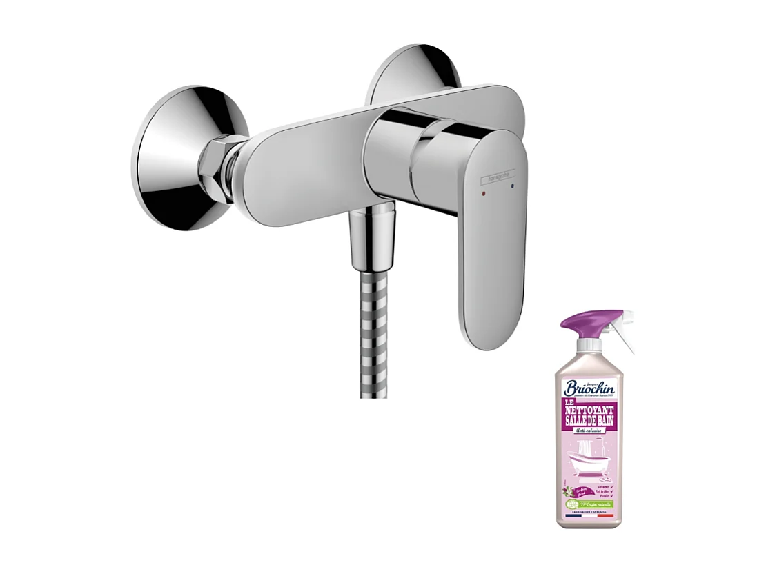 Mitigeur douche mécanique HANSGROHE Vernis Blend chromé + nettoyant Briochin