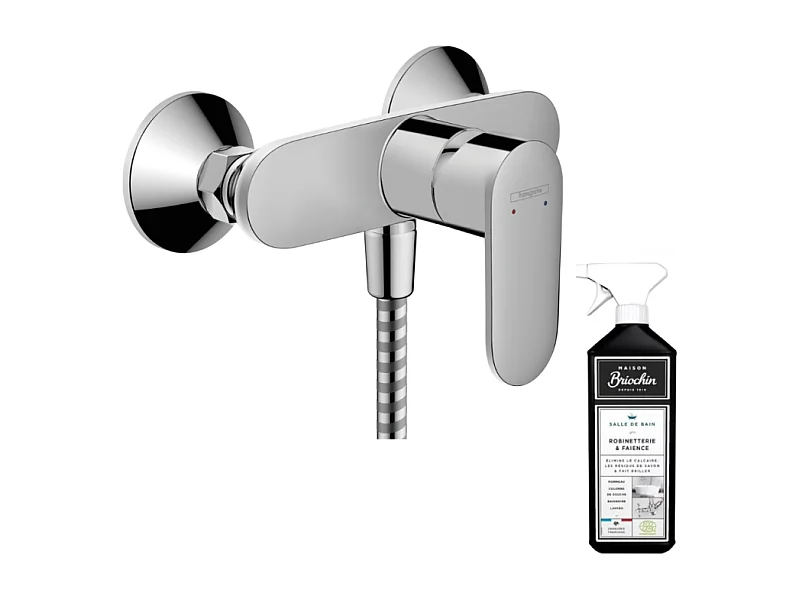 Mitigeur douche mécanique HANSGROHE Vernis Blend chromé + nettoyant Briochin