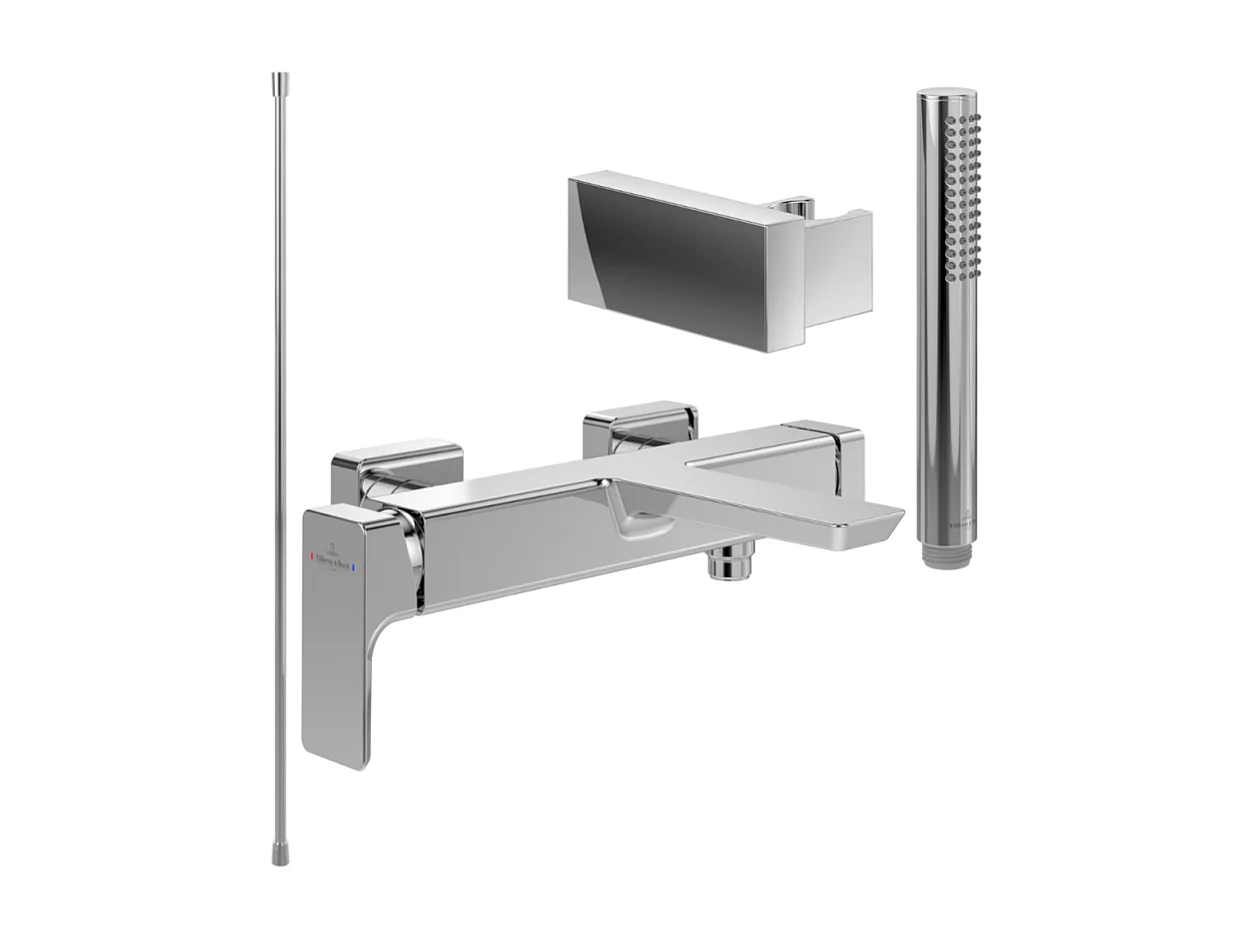 Pack mitigeur baignoire mécanique VILLEROY ET BOCH Subway 3.0 Chrome avec ensemble