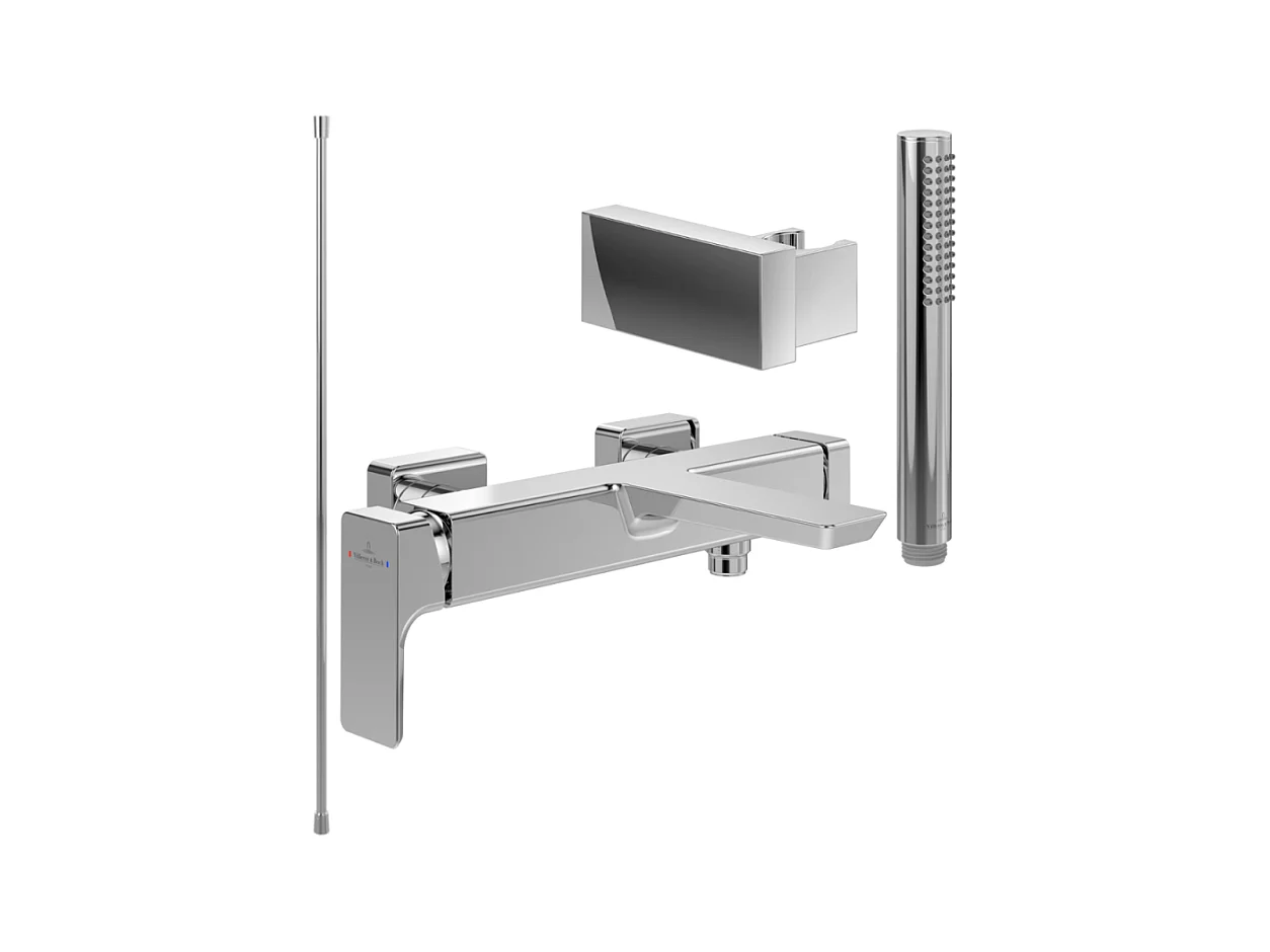 Pack mitigeur baignoire mécanique VILLEROY ET BOCH Subway 3.0 Chrome avec ensemble