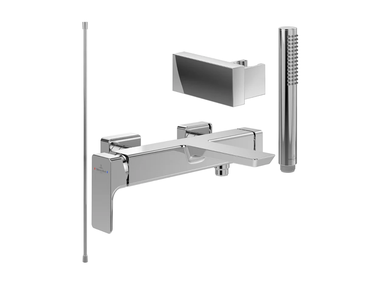 Pack mitigeur baignoire mécanique VILLEROY ET BOCH Subway 3.0 Chrome avec ensemble