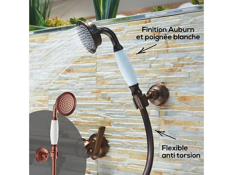 Mitigeur bain douche avec pommeau de douche et support Paini Lady's Auburn
