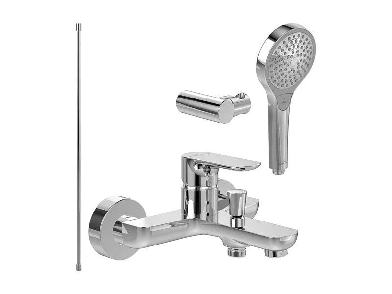 Pack mitigeur baignoire mécanique VILLEROY ET BOCH O novo Chrome avec ensemble