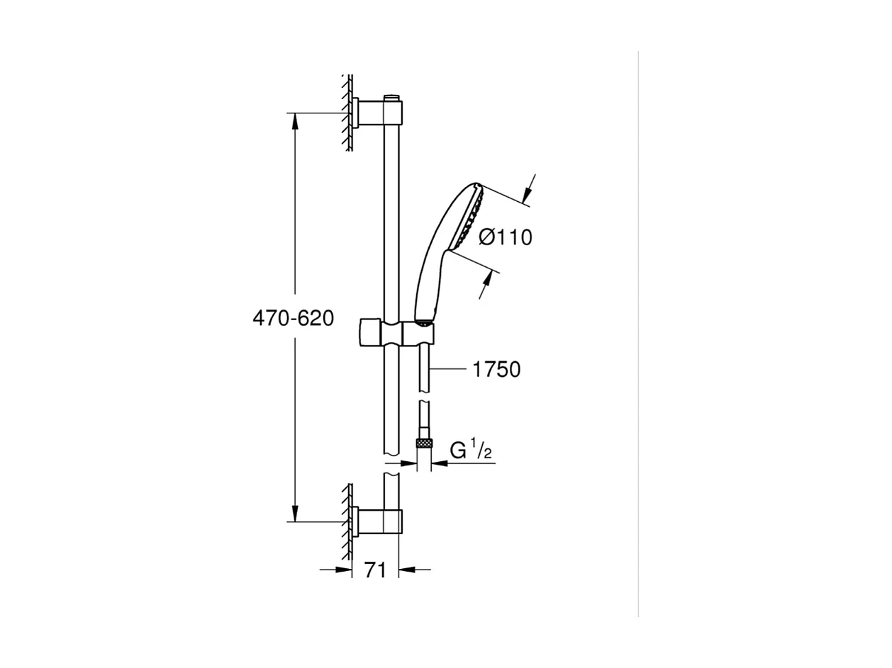 Robinet bain thermostatique GROHE Grohtherm 800 avec ensemble de douche 2 jets et colonnettes