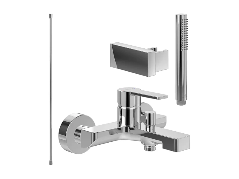Pack mitigeur baignoire mécanique VILLEROY ET BOCH Architectura chrome avec ensemble