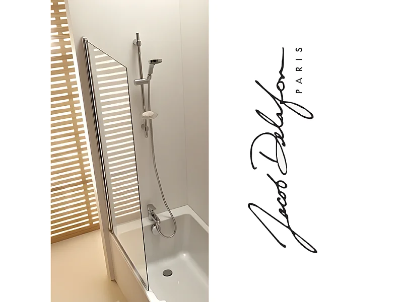 Pack baignoire droite 170 x 70 JACOB DELAFON Corvette + mitigeur bain douche & ensemble de douche + pare bain + bonde