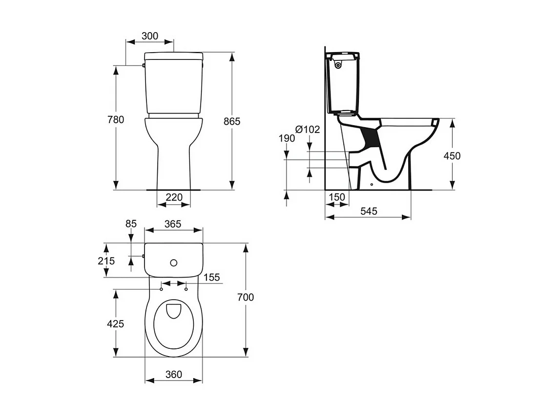 WC à poser PMR sortie horizontale PORCHER Matura 2