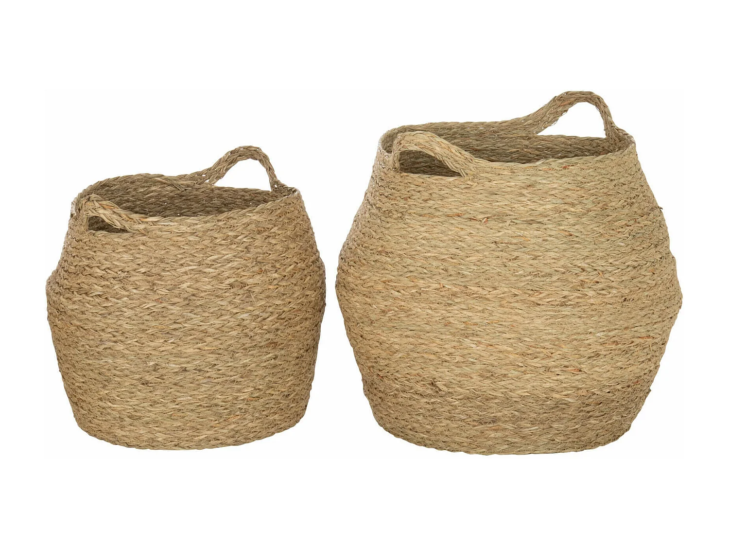 Cestas de Almacenamiento Rebecca Mobili Parota 35x35x35 Alga Marina Marrón Boho CONJUNTO 2 piezas