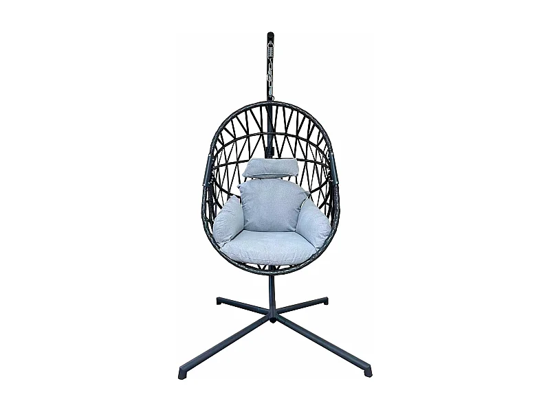 Rebecca Mobili Fauteuil Suspendu Bascule en Polystyrène Gris Pour Maison Jardin