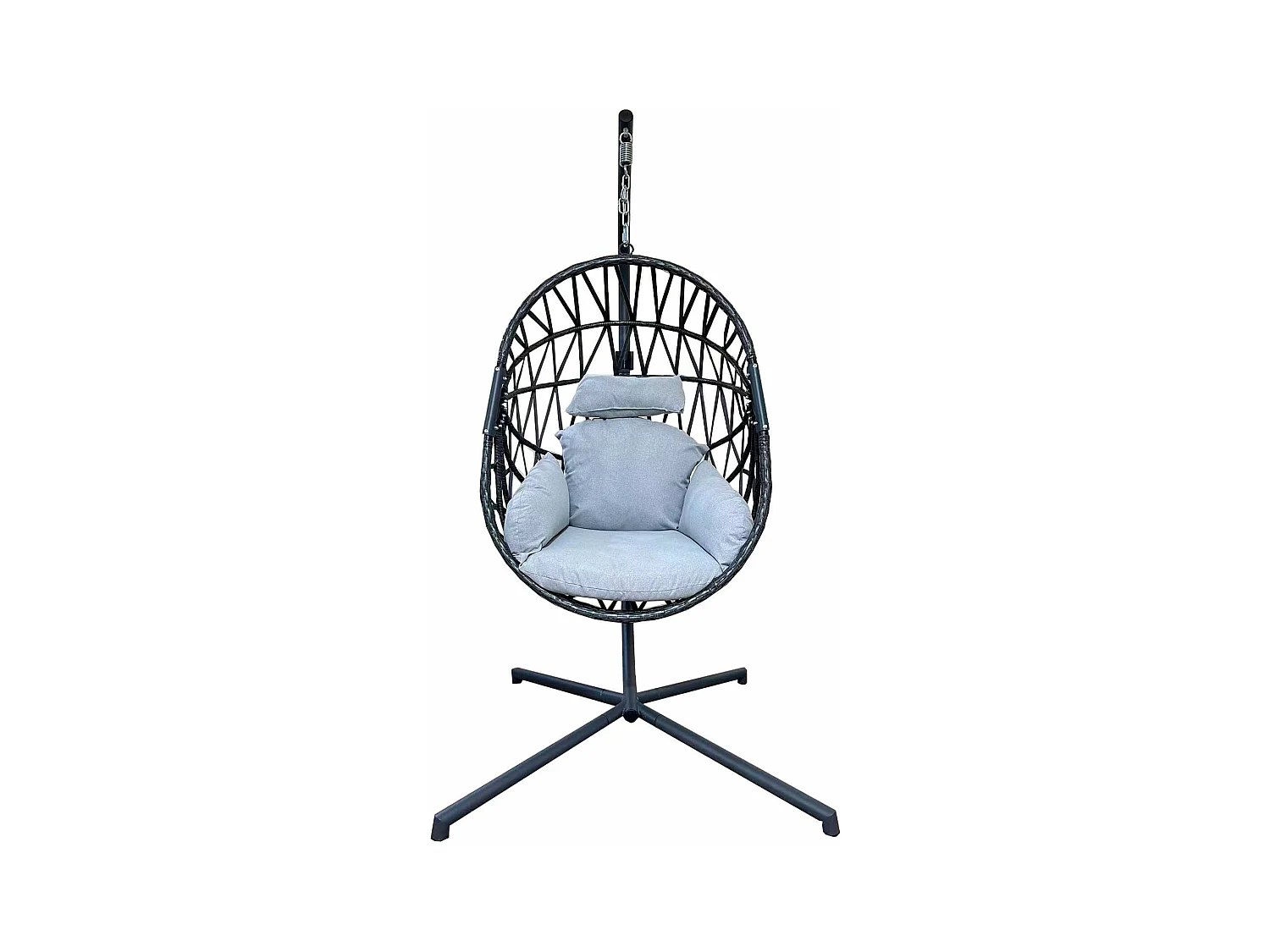 Rebecca Mobili Fauteuil Suspendu Bascule en Polystyrène Gris Pour Maison Jardin