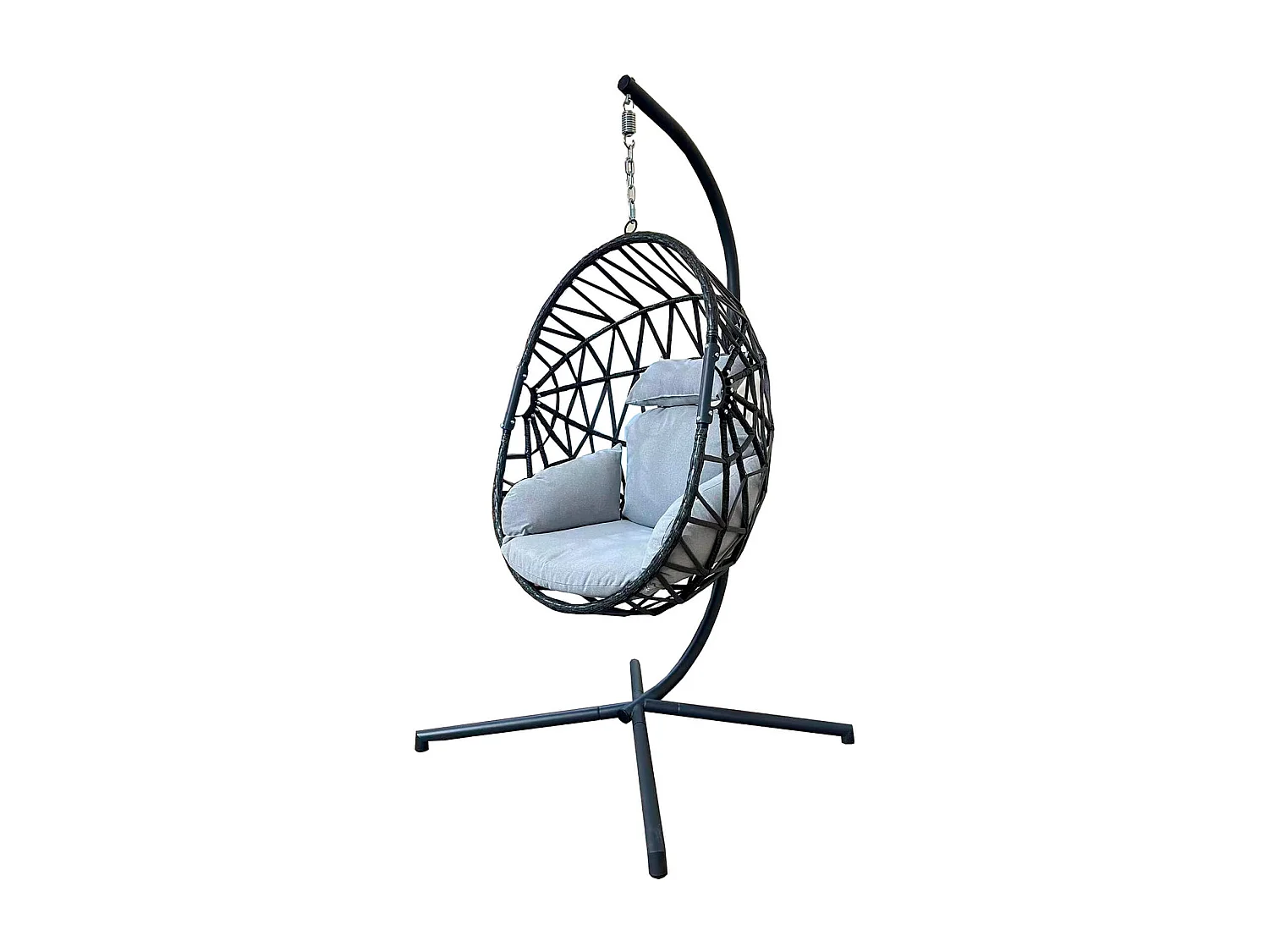 Rebecca Mobili Fauteuil Suspendu Bascule en Polystyrène Gris Pour Maison Jardin