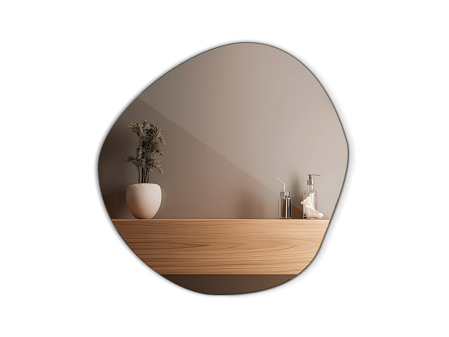 Miroir mural asymétrique sans cadre Loft Stain 86,2 cm x 86,9 cm
