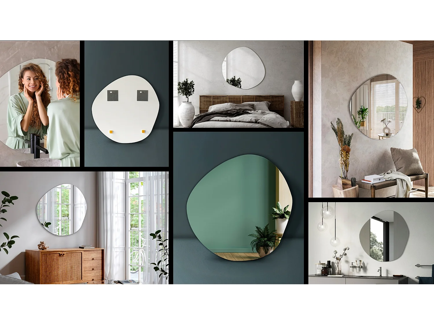 Miroir mural irrégulier pour le salon 47,9 cm x 48,3 cm