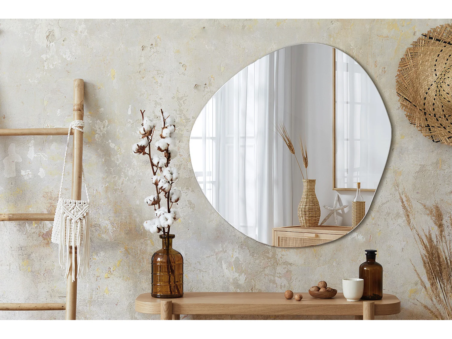 Miroir mural irrégulier pour le salon 47,9 cm x 48,3 cm