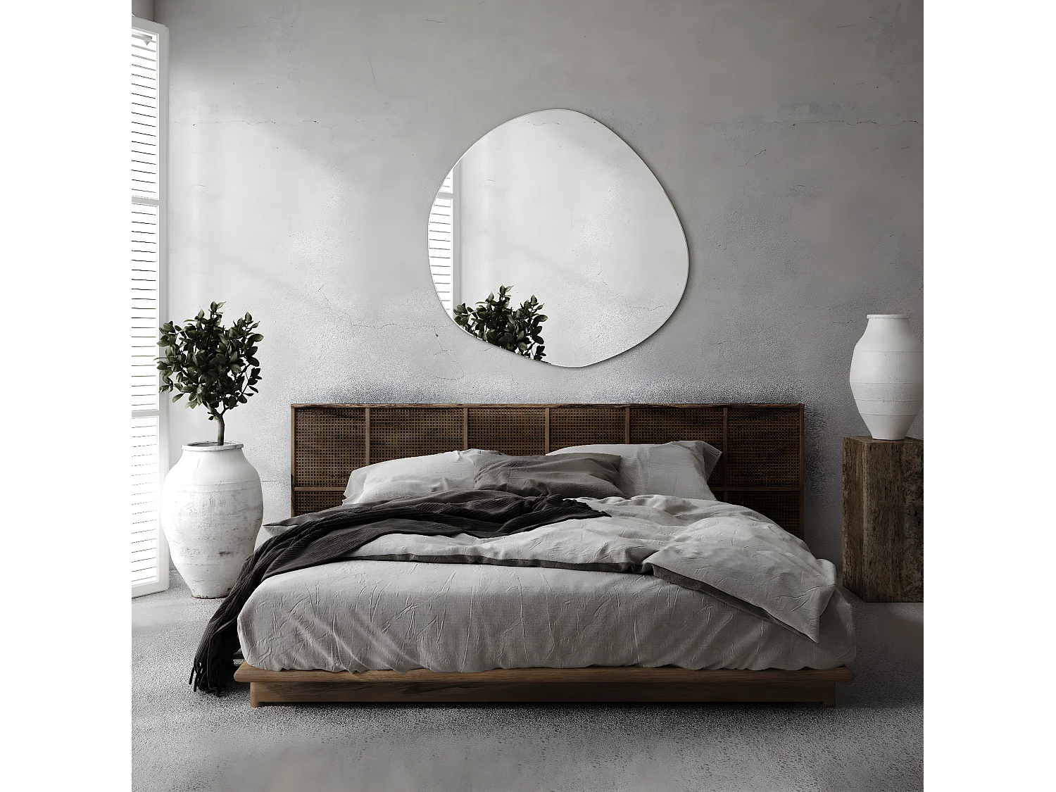 Miroir de forme irrégulière pour le maquillage de la salle de bain 76,6 cm x 77,3 cm