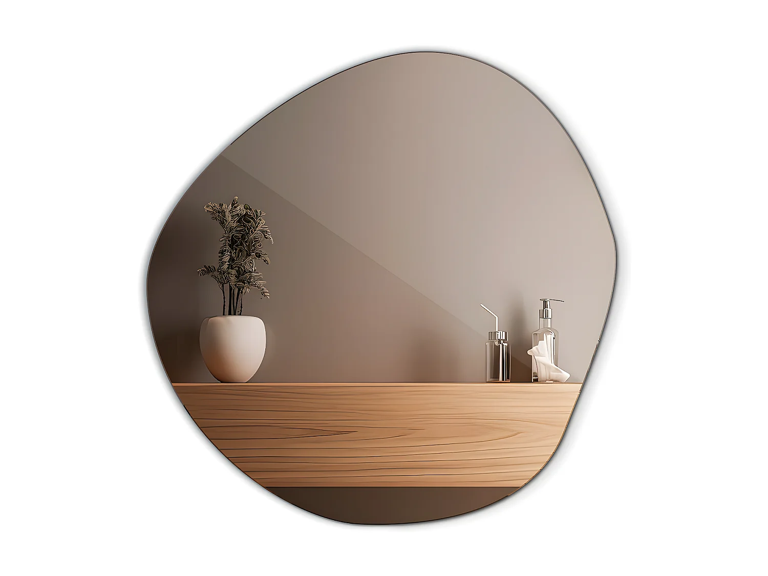 Miroir de forme irrégulière pour le maquillage de la salle de bain 76,6 cm x 77,3 cm