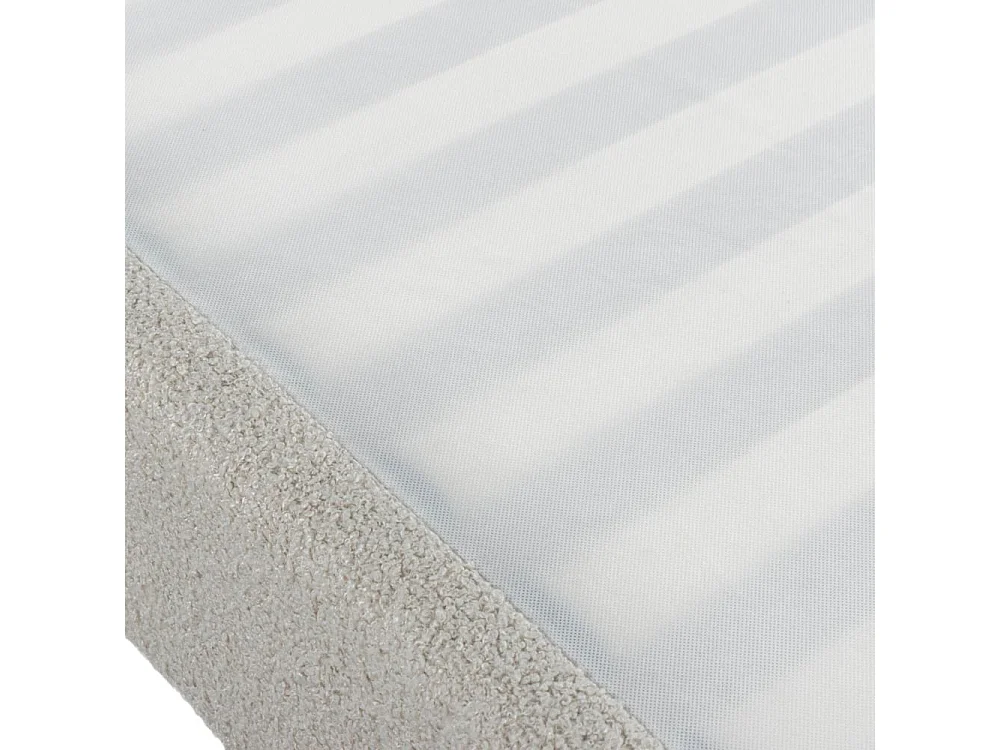 Sommier déco en Kit + pieds 160x200 - Newkit 40 lattes bois - Tissu crème - H. 18 cm