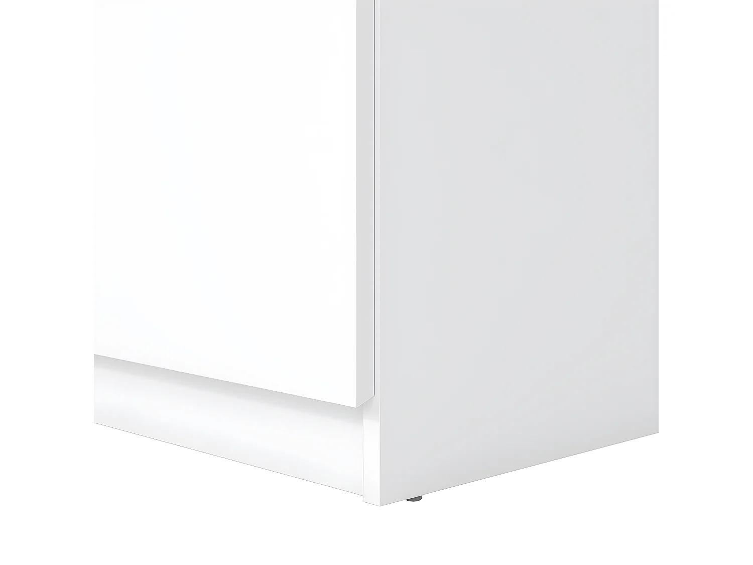 Naia nachtkastje deur omkeerbaar 1 deur 1 lade okkernoot decor wit hoog glans.