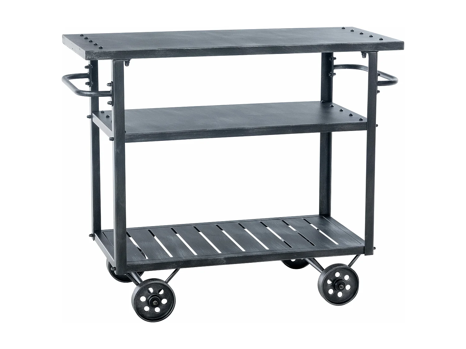 Servierwagen - Metall & Metall - antik silber - Spring