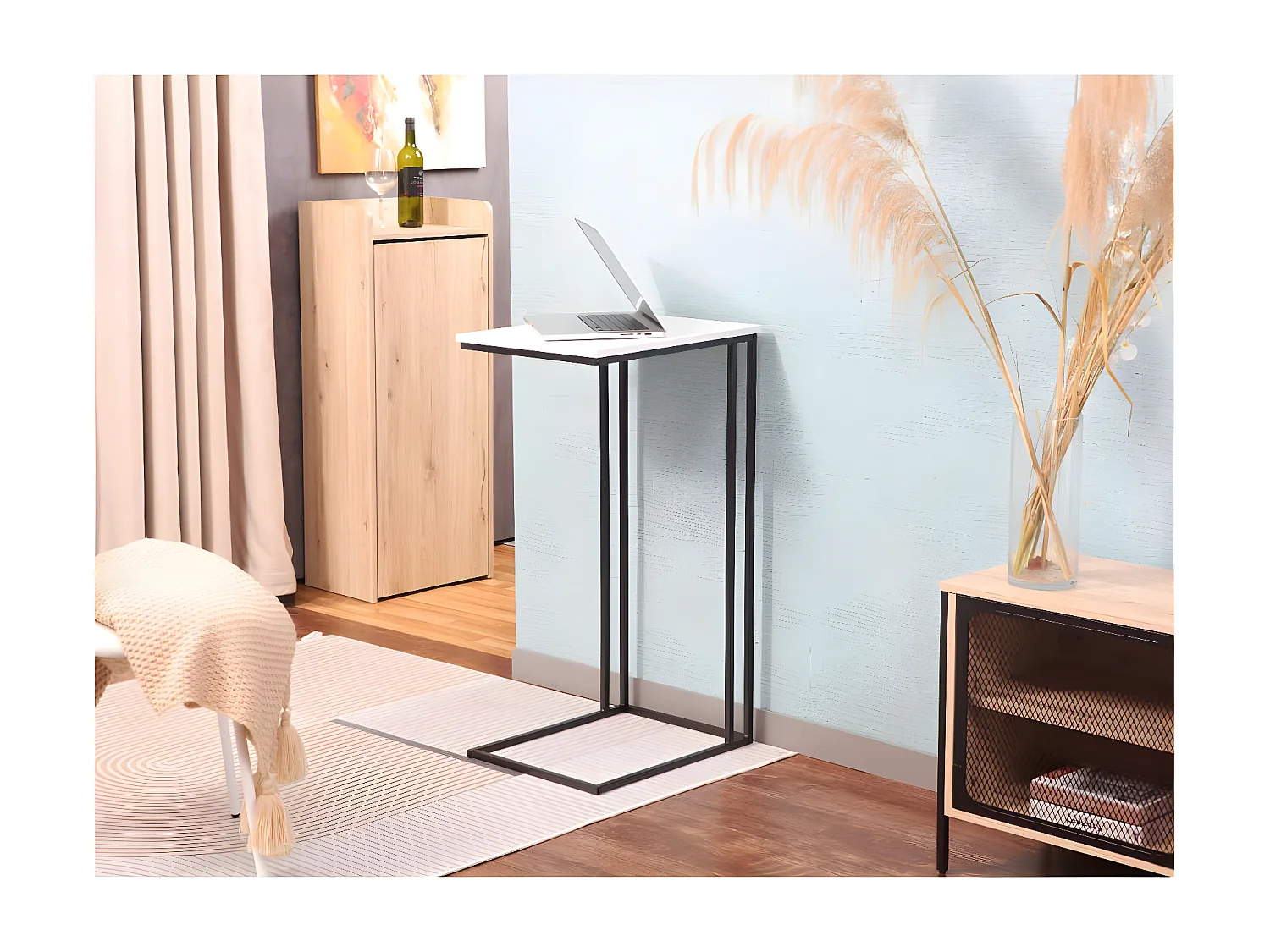 Strike table basse table d'angle blanc.