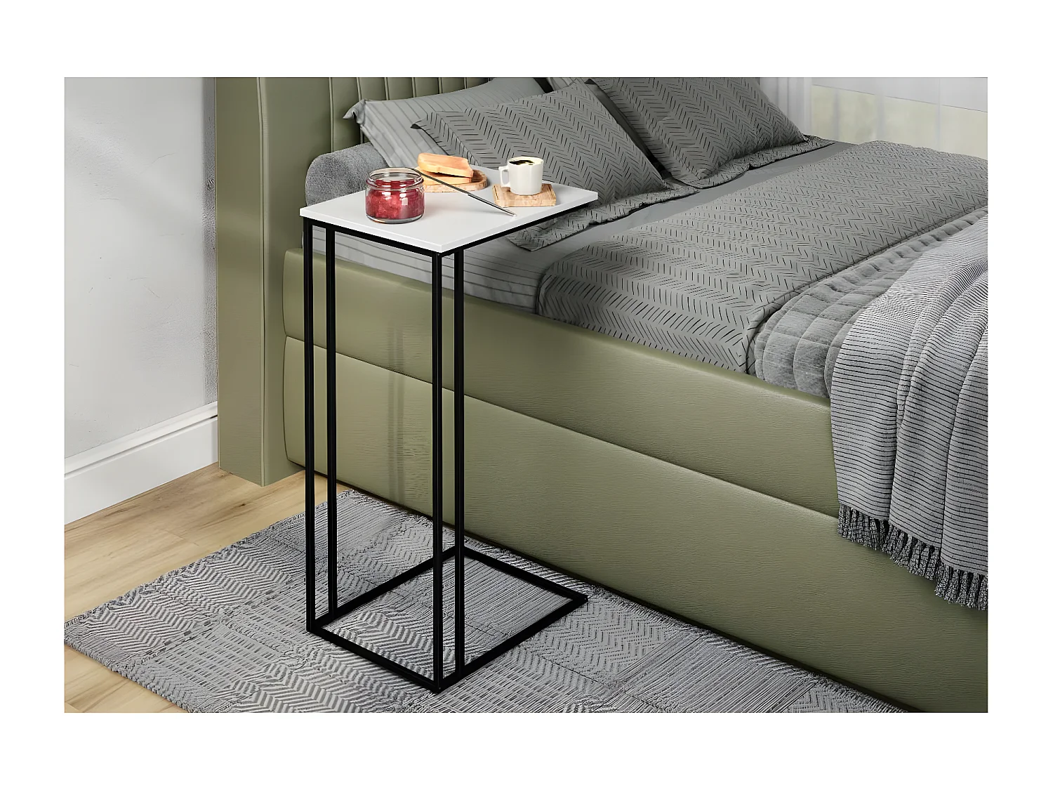 Strike table basse table d'angle blanc.