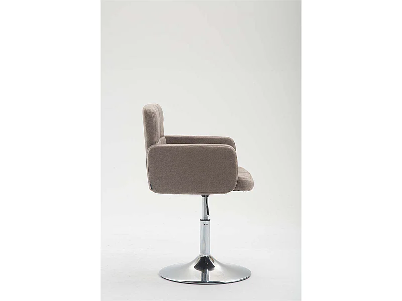 Fauteuil pivotant - Tissu & Noyer - Taupe - Los Angeles