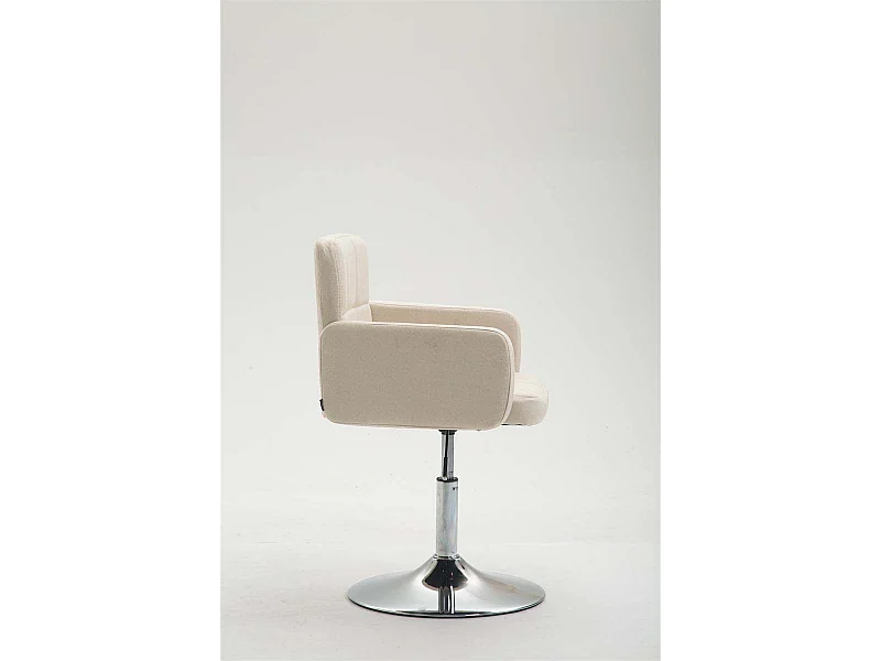 Fauteuil pivotant - Tissu & Noyer - Crème - Los Angeles