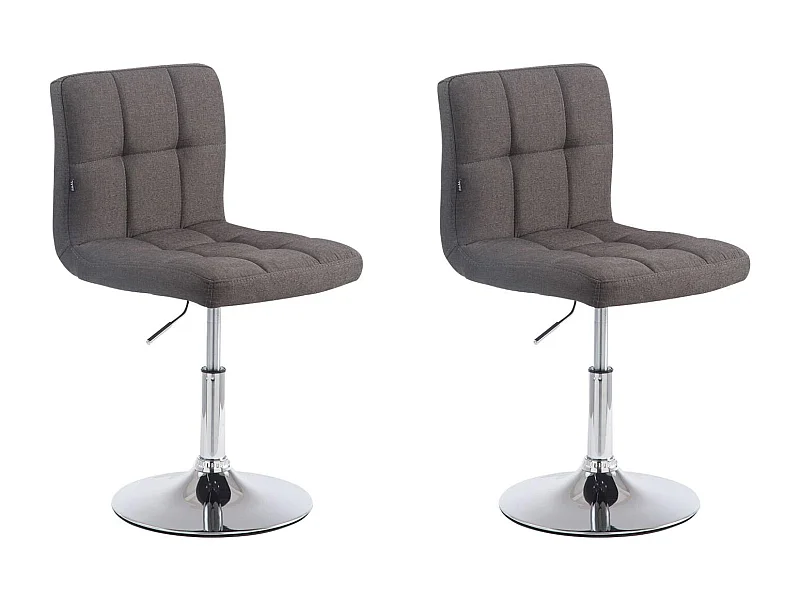 Lot de 2  Fauteuil pivotant - Tissu & Antique clair - Gris foncé - Palma V2