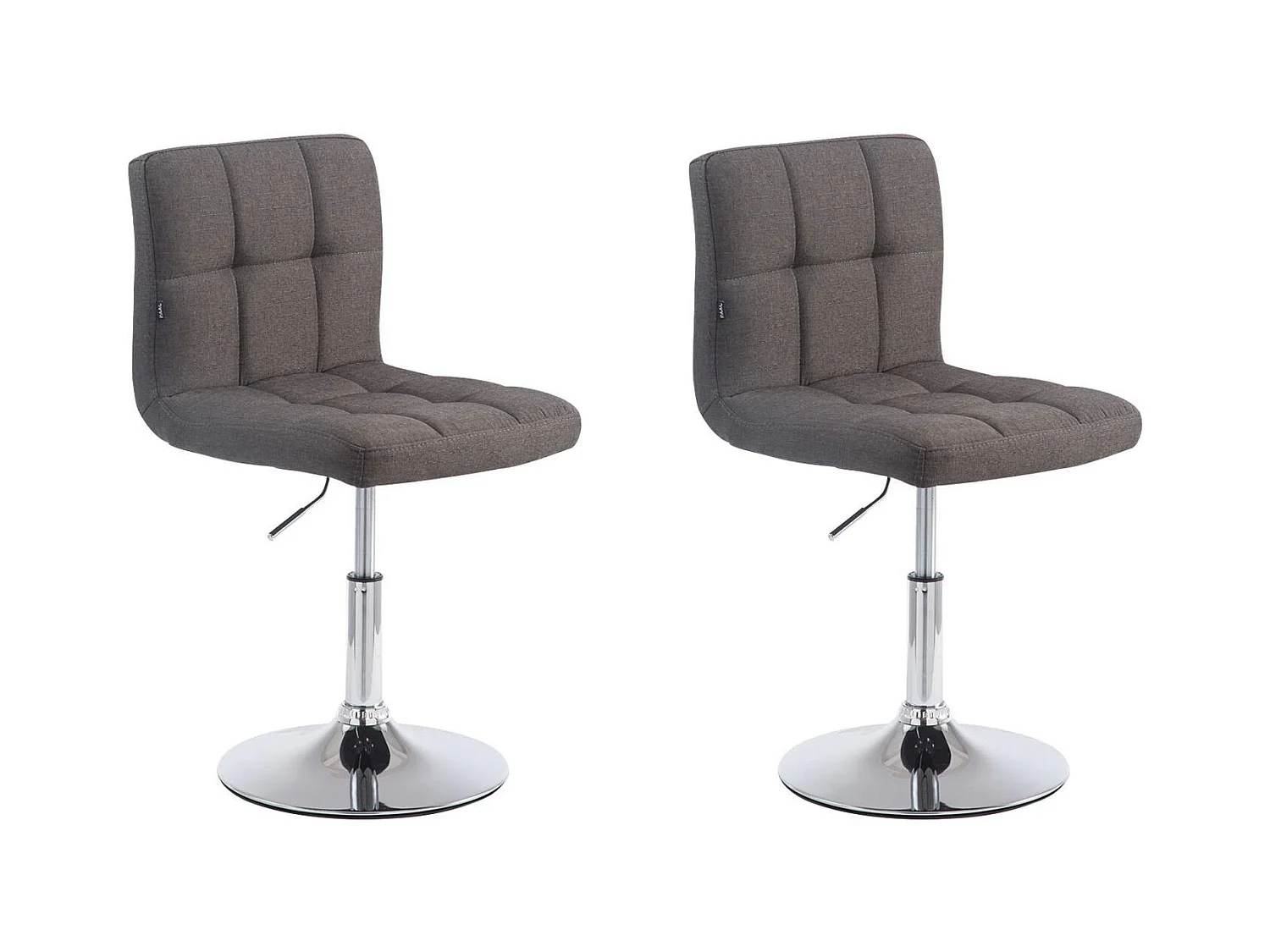 Lot de 2  Fauteuil pivotant - Tissu & Antique clair - Gris foncé - Palma V2