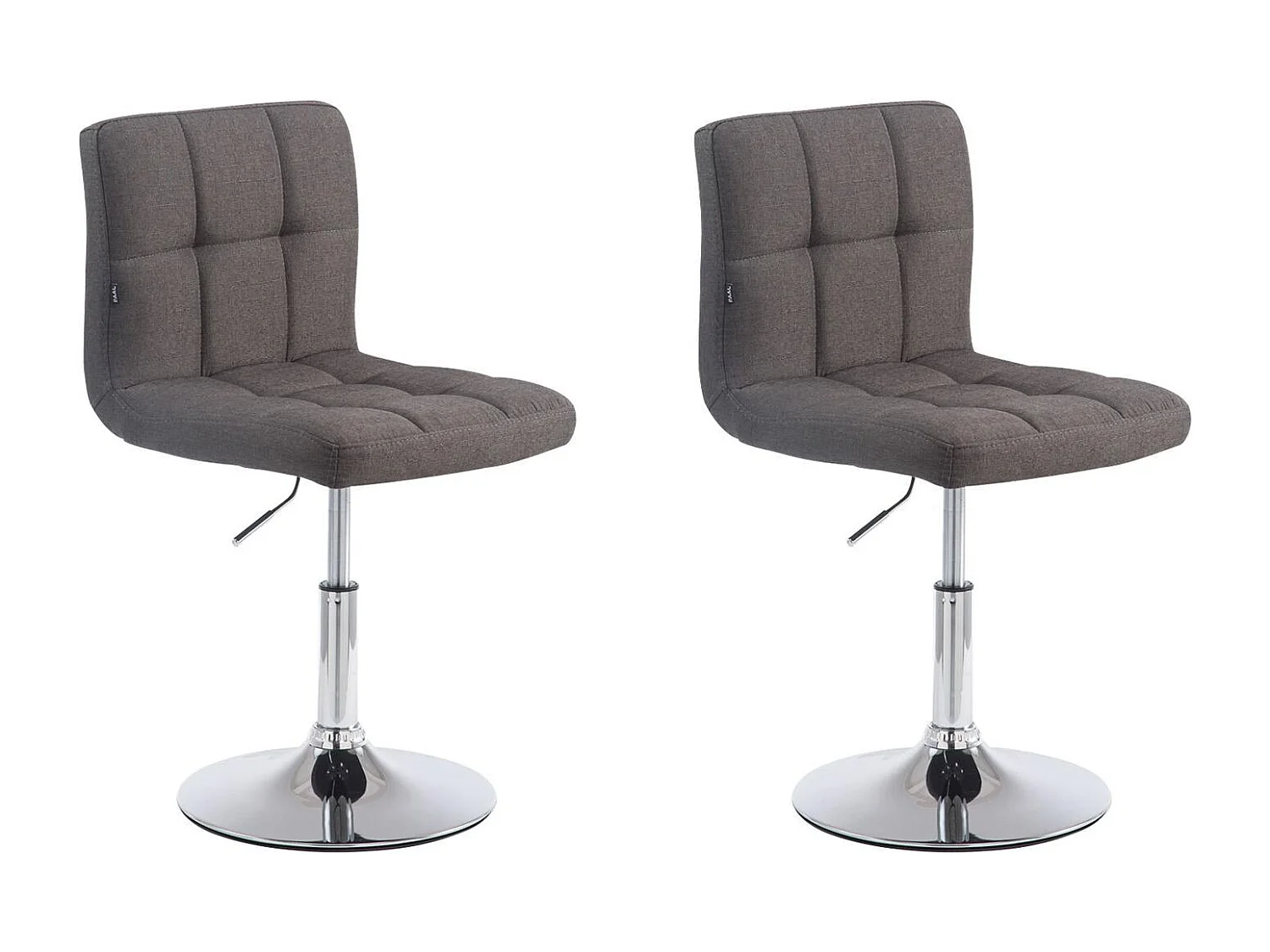 Lot de 2  Fauteuil pivotant - Tissu & Antique clair - Gris foncé - Palma V2