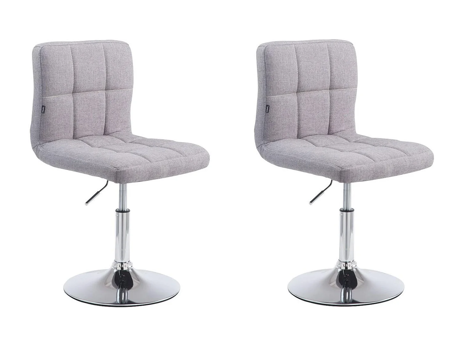 Lot de 2  Fauteuil pivotant - Tissu & Antique clair - Gris - Palma V2