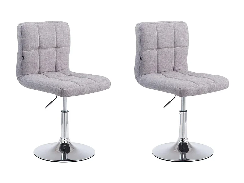 Lot de 2  Fauteuil pivotant - Tissu & Antique clair - Gris - Palma V2