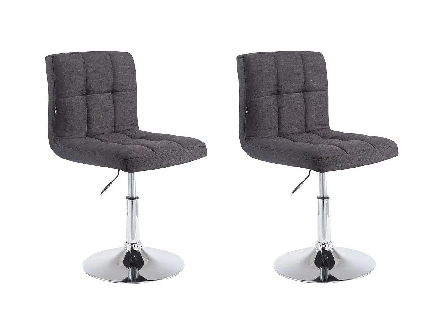 Lot de 2  Fauteuil pivotant - Tissu & Antique clair - Noir - Palma V2