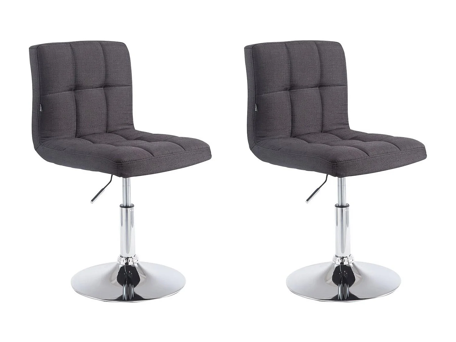 Lot de 2  Fauteuil pivotant - Tissu & Antique clair - Noir - Palma V2