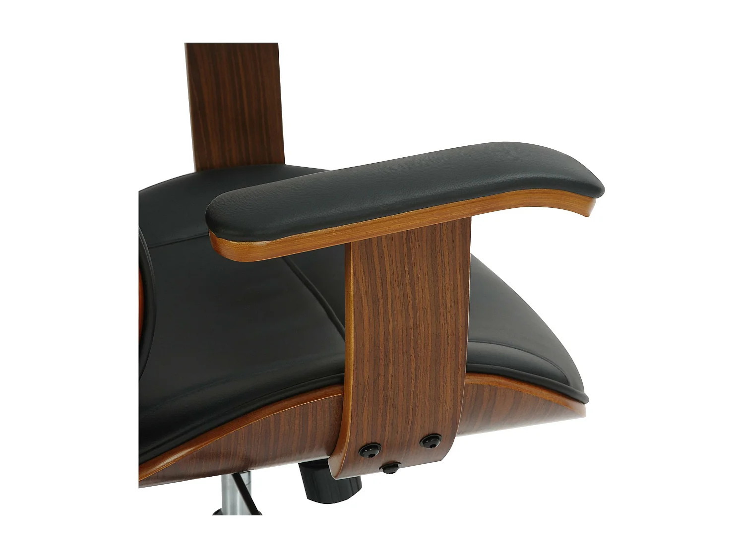 Chaise de bureau - Similicuir & Métal - Noyer / Noir - Lugo