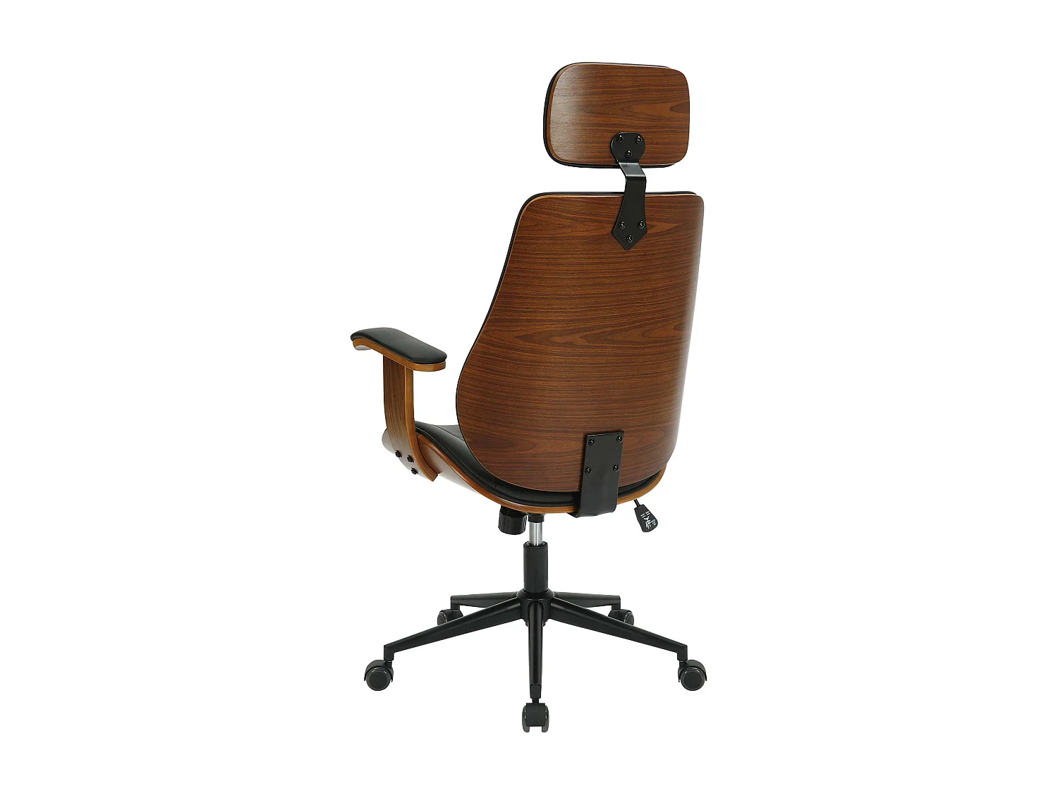 Chaise de bureau - Similicuir & Métal - Noyer / Noir - Lugo