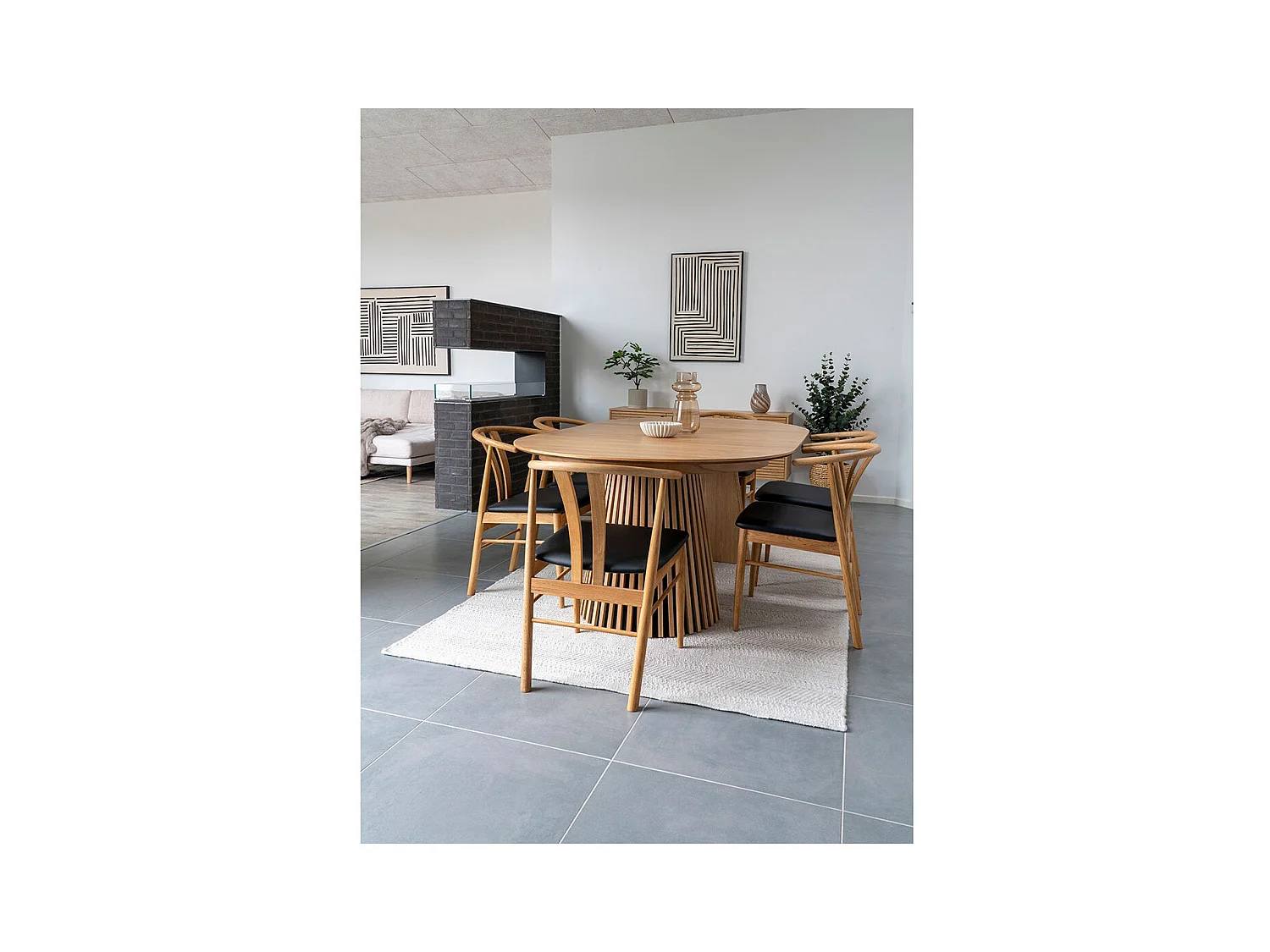 Table à manger ronde extensible LANZA-Beige-Diamètre 120/160-200 cm