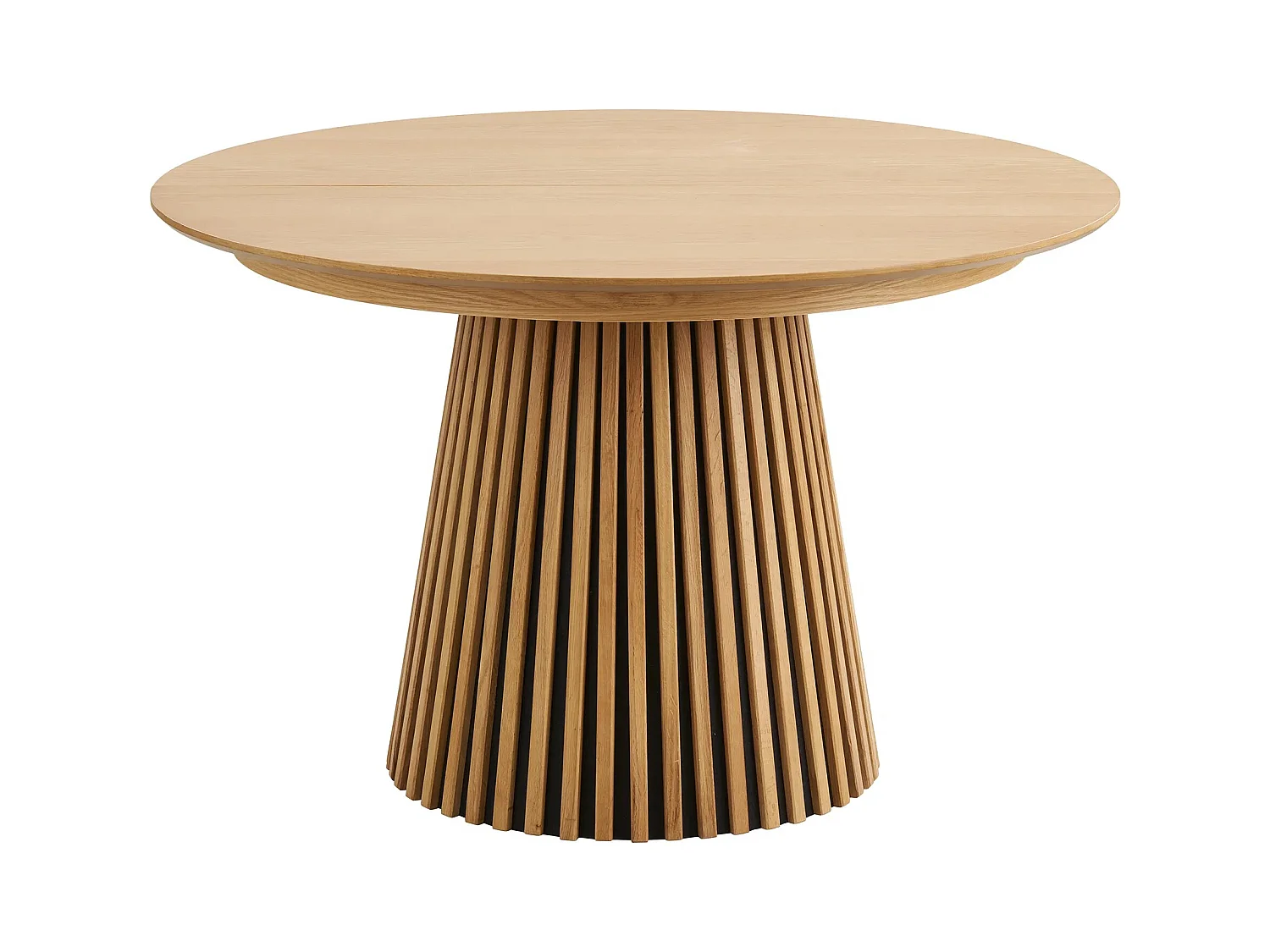 Osaka eetkamertafel met 2 extra plaat Ø120x120-160-200cm eik fineer.