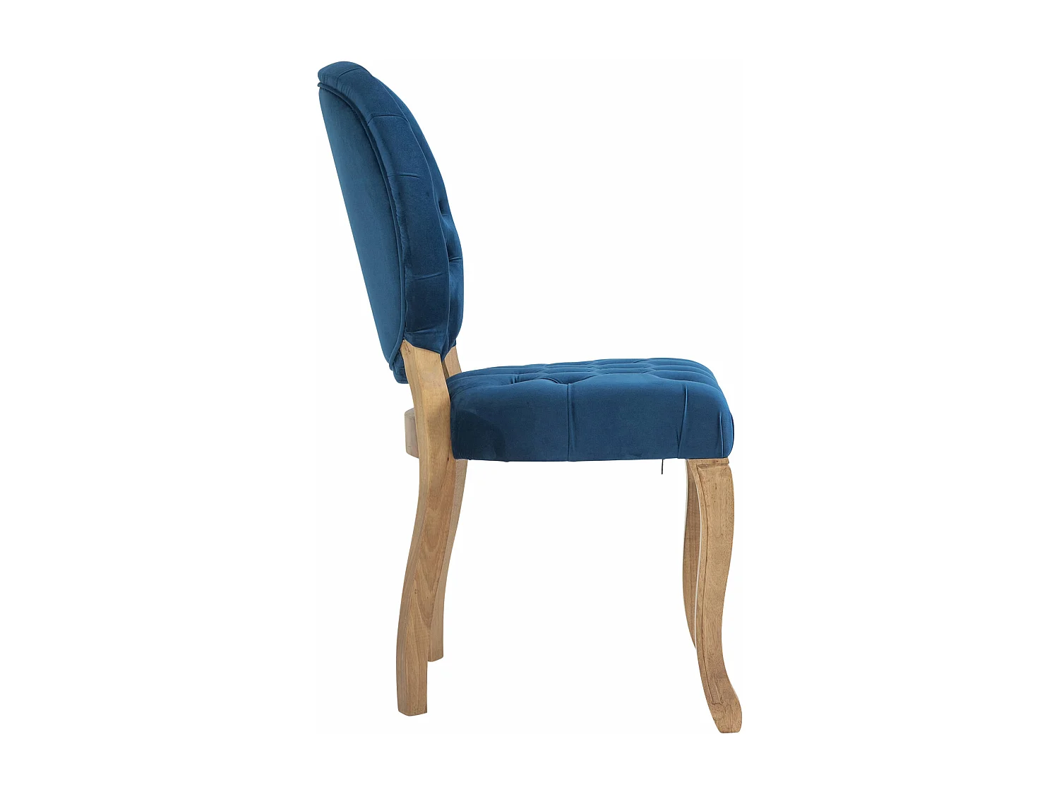 chaise salle à manger - Velours & Bois - Bleu - Temara