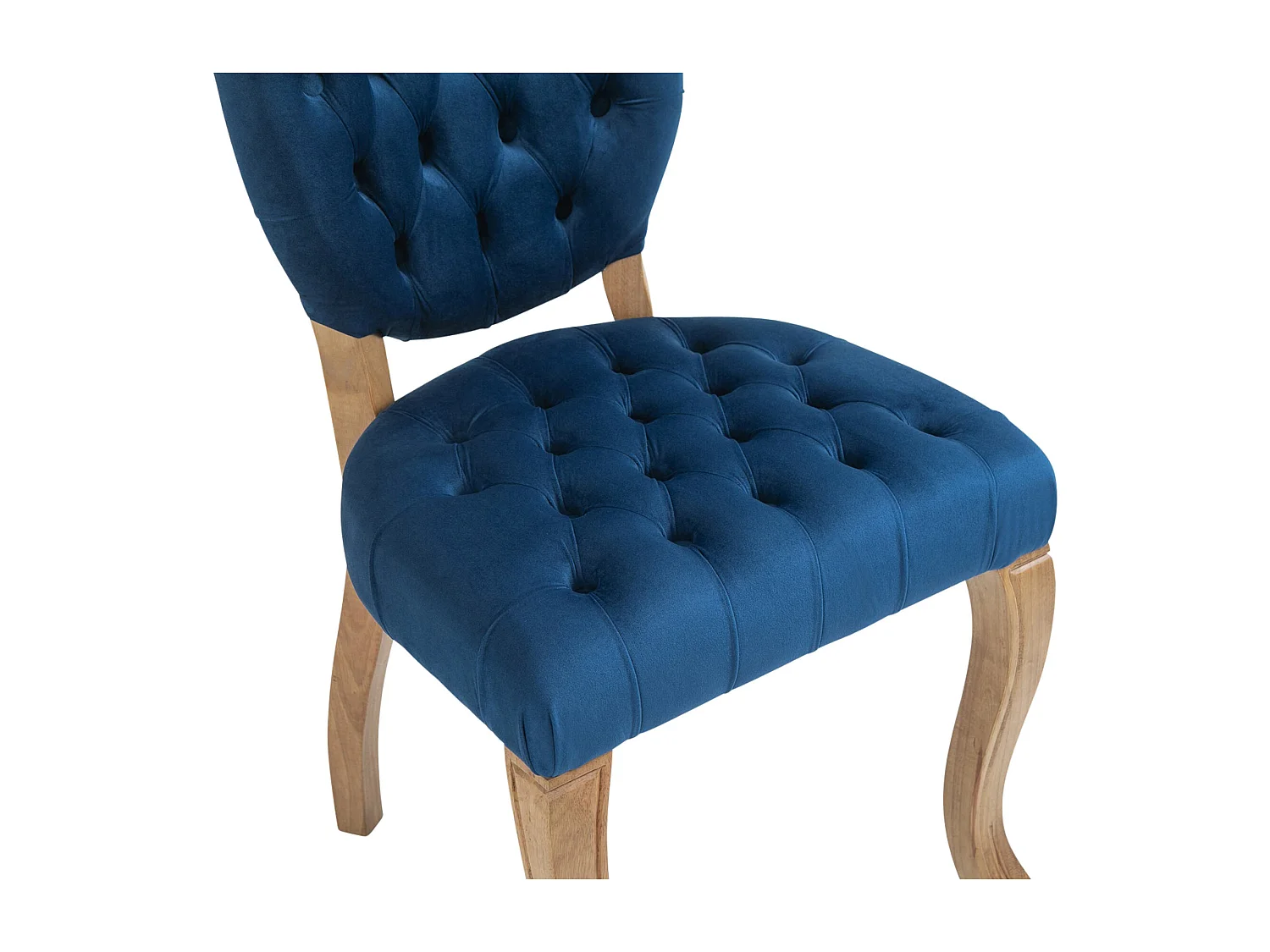 chaise salle à manger - Velours & Bois - Bleu - Temara