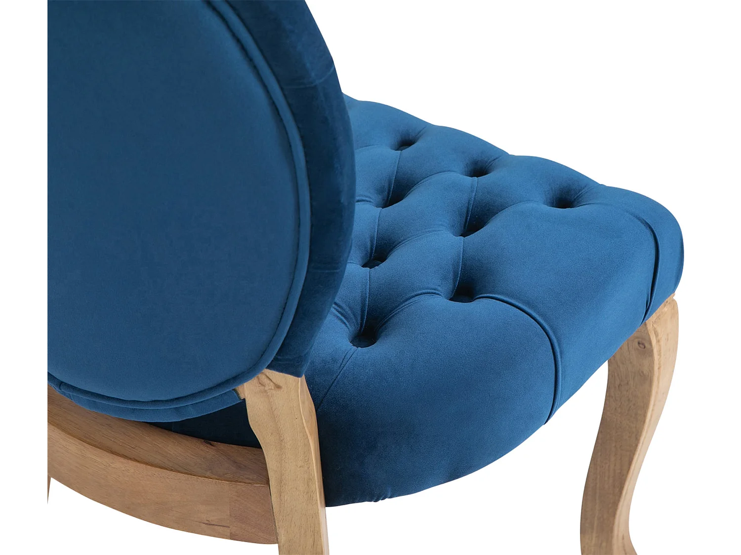chaise salle à manger - Velours & Bois - Bleu - Temara