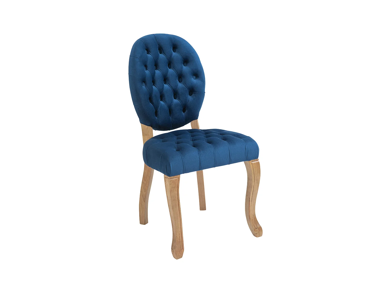 chaise salle à manger - Velours & Bois - Bleu - Temara