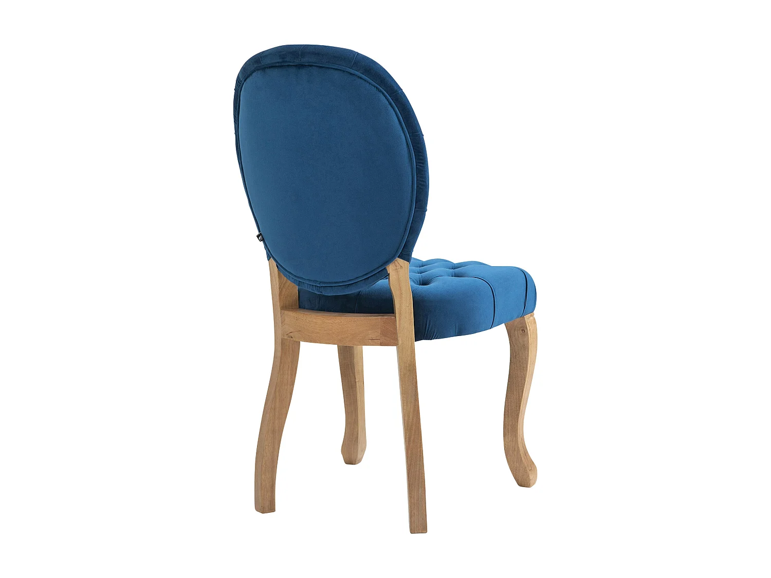 chaise salle à manger - Velours & Bois - Bleu - Temara