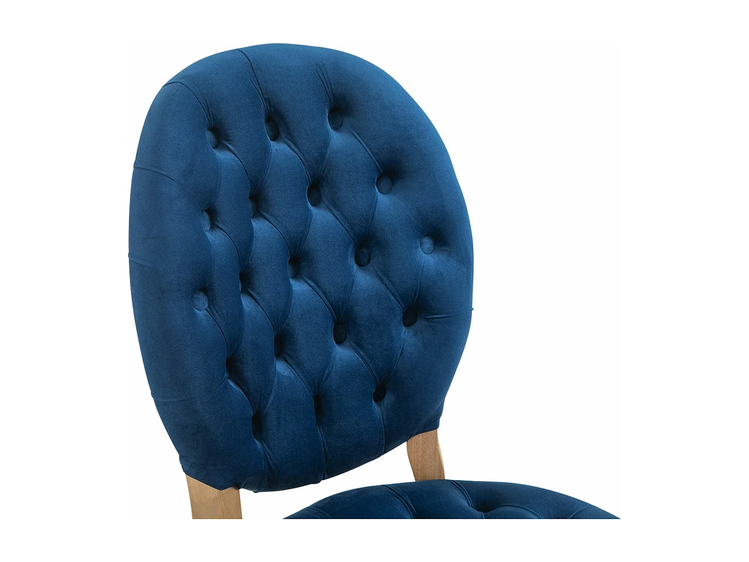 chaise salle à manger - Velours & Bois - Bleu - Temara