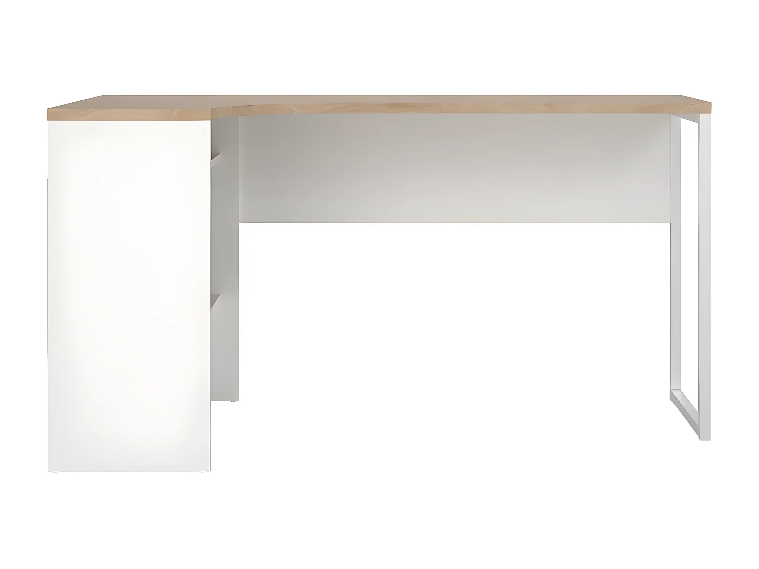 FunctionPlus bureau hoek 3 planken 2 laden okkernoot decor wit.