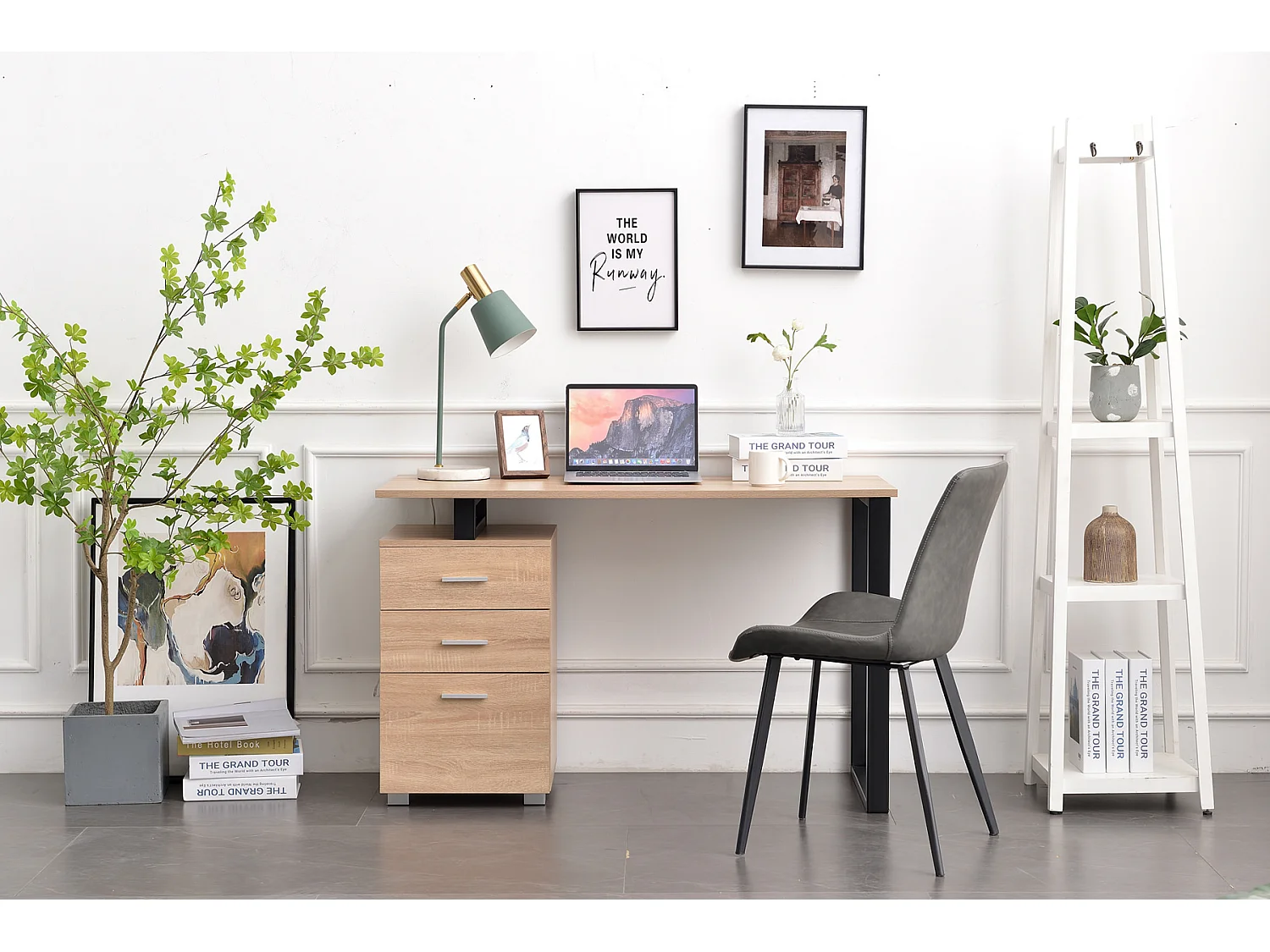 table de bureau - Bois - 120 x 50 x 75cm - Nature - Stockton