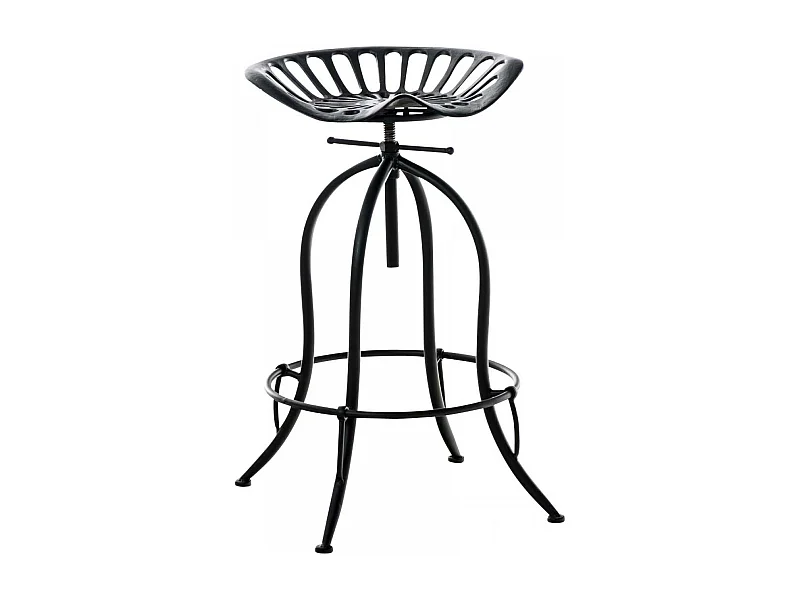 Tabouret de bar - Métal & Acier inoxydable - Noir - MIMOSA