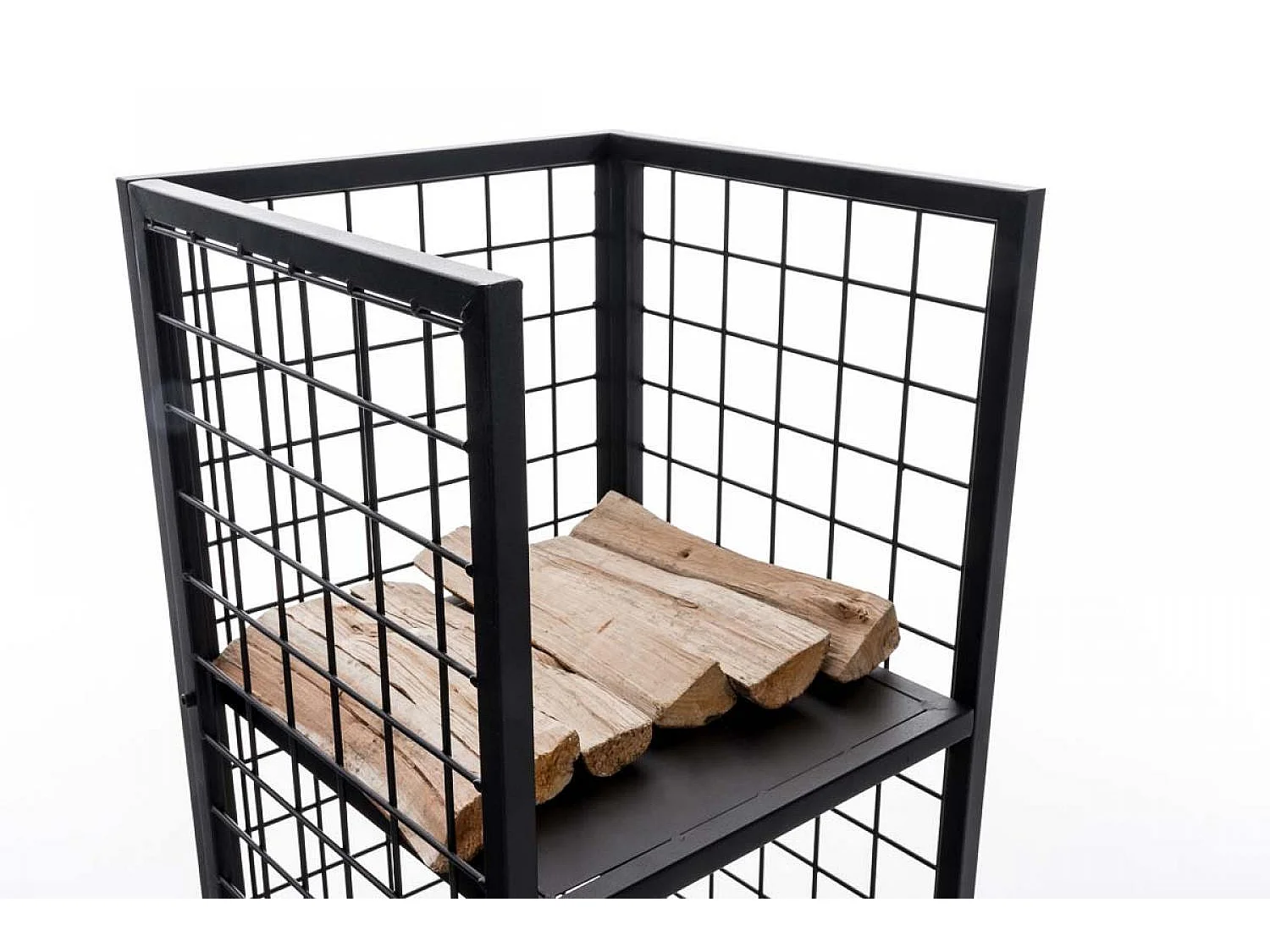 Etagère bois de cheminée - Métal - 40 x 40 x 120cm - Noir - Forrest